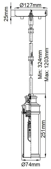 Feiss FE-PAYNE-MPBATH - LED Fürdőszobai csillár rúdon PAYNE 1xG9/3W/230V IP44
