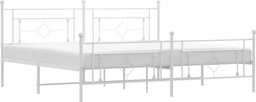 vidaXL fehér fém ágykeret fej- és lábtámlával 193 x 203 cm