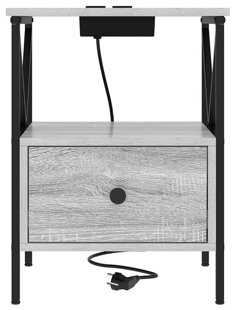 vidaXL Éjjeliszekrény 2 pcs Szürke Sonoma 41,5 x 40,5 x 55 cm Faanyag