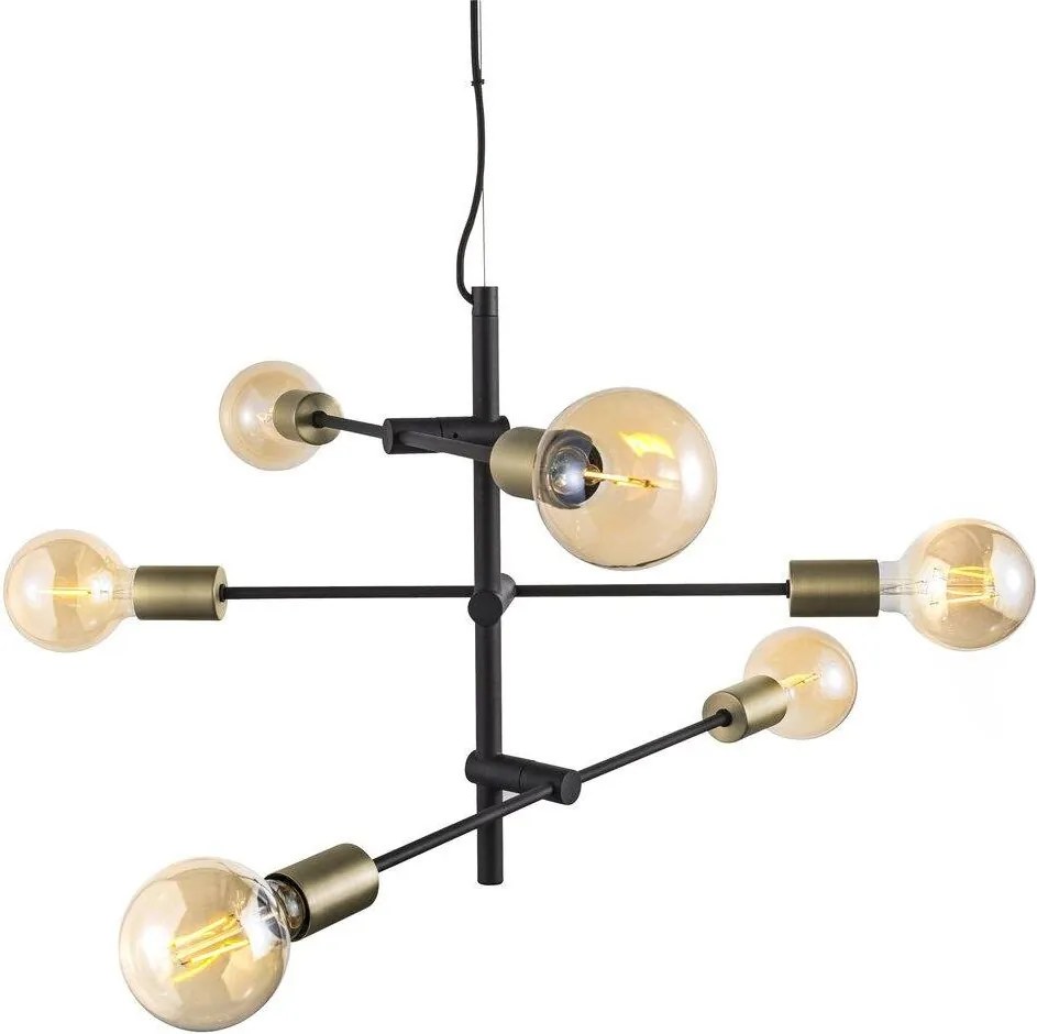 Nordlux modern függeszték josefine matt fekete sárgaréz nor48933003
