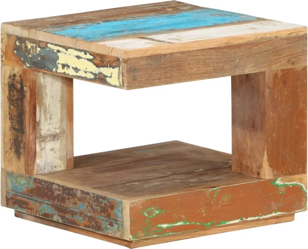 vidaXL tömör újrahasznosított fa dohányzóasztal 45 x 45 x 40 cm