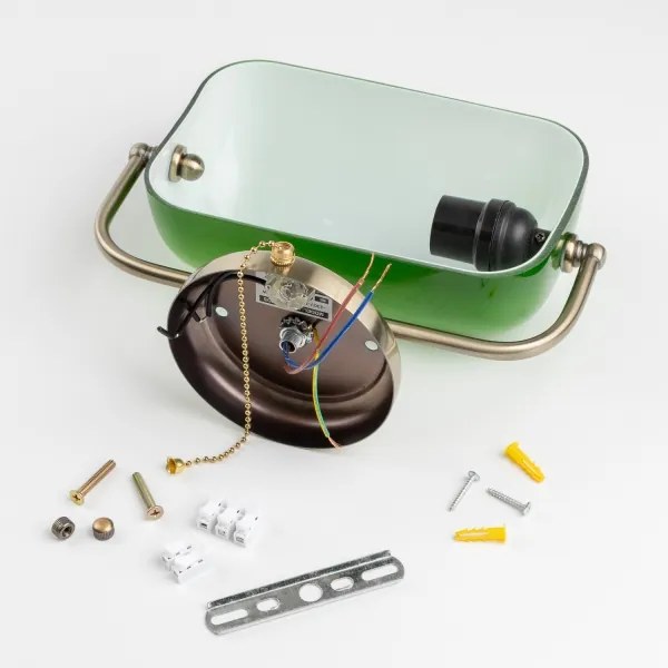 Brilagi - BANK OFFICE fali lámpa 1xE27/60W/230V sárgaréz/zöld