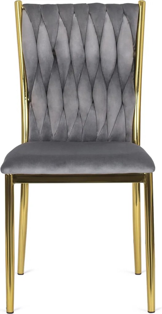 Fonott bársony szék szürke színben, DAN