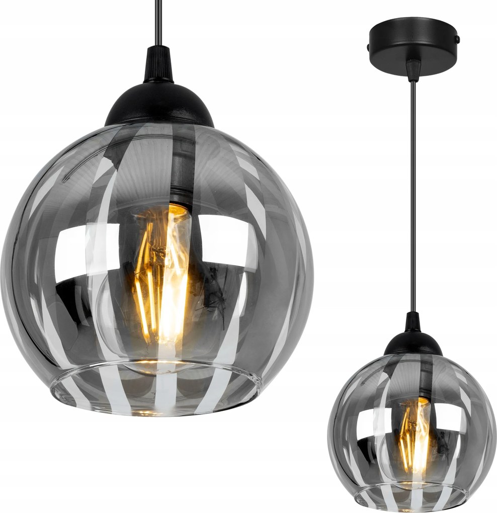 Modern lámpa sötétített üveggel a konyhapult felett Eliza