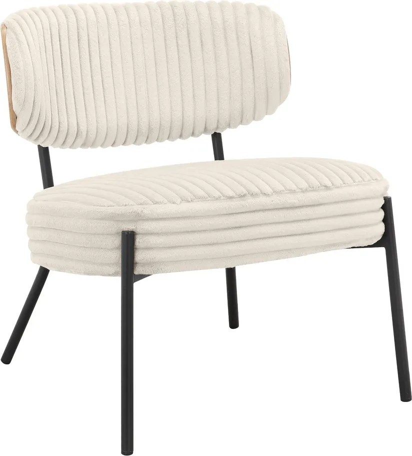 Krémszínű kordbársony fotel lábtartóval Jerry – Støraa