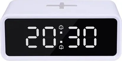 Solight CA07W - Digitális óra Qi vezeték nélküli töltővel 230V/CR2032 fehér