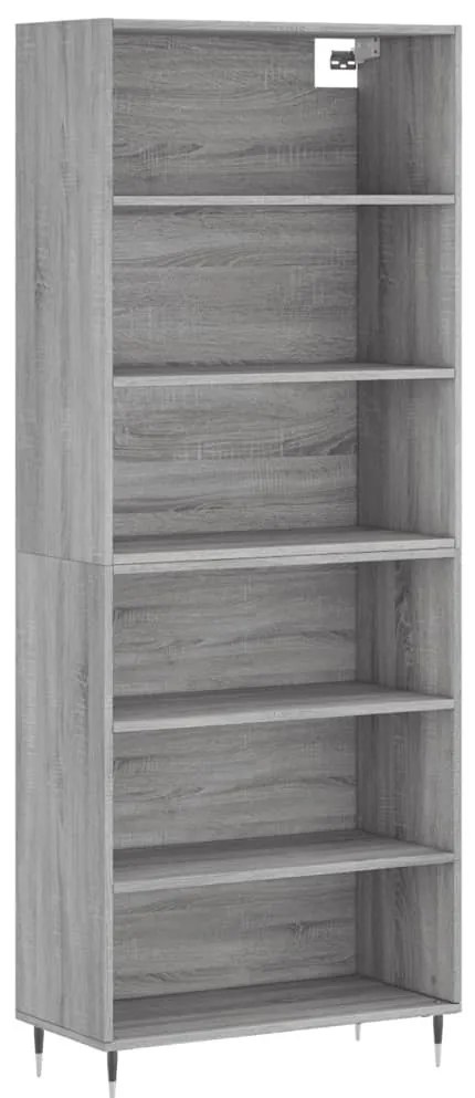 szürke sonoma szerelt fa magasszekrény 69,5x32,5x180 cm