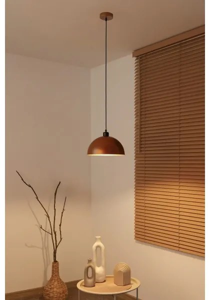 Duolla - IRONLINE zsinóros függőlámpa 1xE27/15W/230V átmérő 27 cm réz/fekete