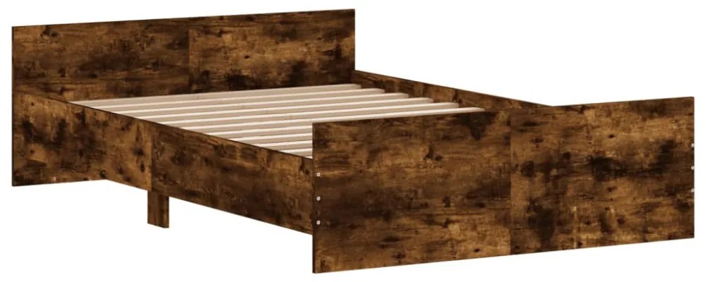 füstös tölgy színű ágykeret fej- és lábtámlával 120 x 200 cm