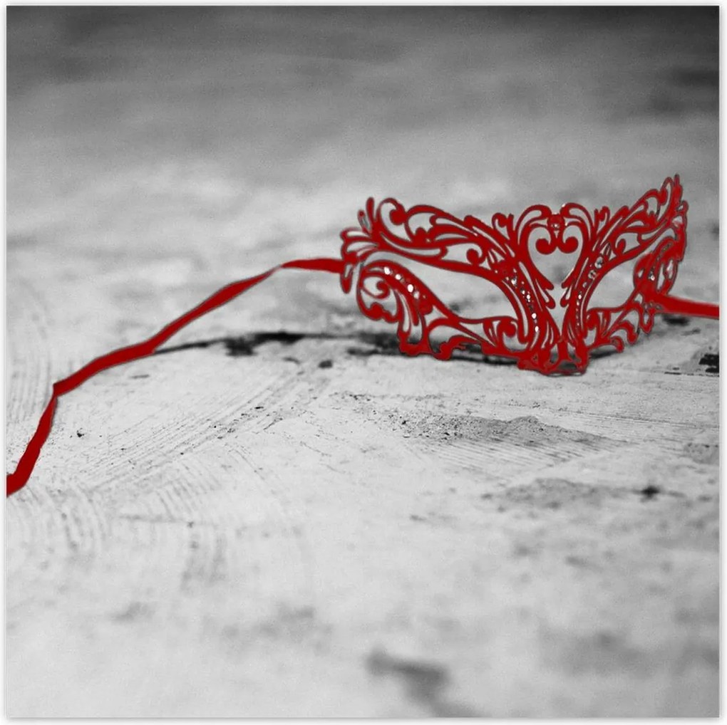 Poszterek 100x100 Piros velencei maszk