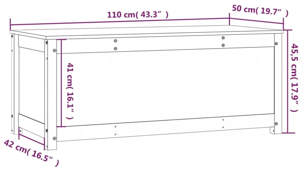 mézbarna tömör fenyőfa tárolóláda 110x50x45,5 cm