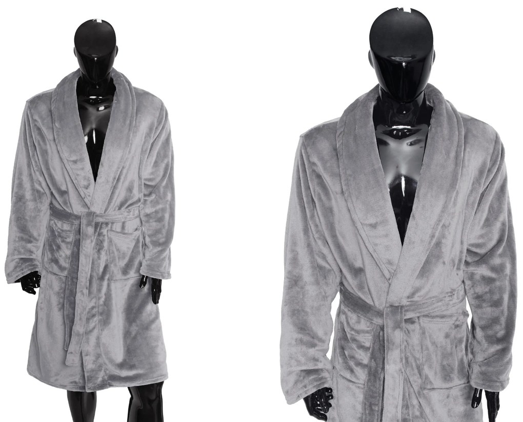 Queen szürke mikroszálas fürdőköpeny TiaHome - S