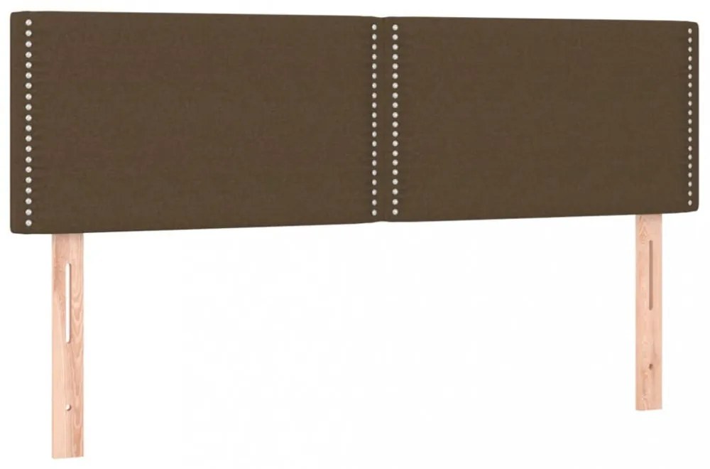 sötétbarna szövet LED-es fejtámla 144x5x78/88 cm