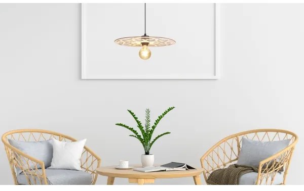 Csillár zsinóron FALCO 1xE27/60W/230V átm. 40 cm bézs