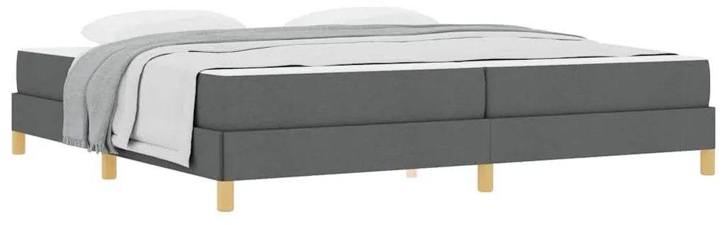 Boxrugós ágy Sötétszürke és Barna 200 x 200 cm