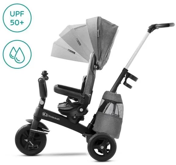 KINDERKRAFT - Gyermek tricikli 5v1 EASYTWIST szürke/fekete