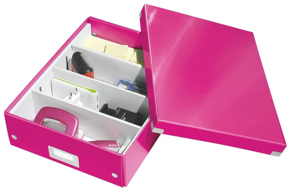 Office rózsaszín rendszerező doboz, hossz 37 cm - Leitz