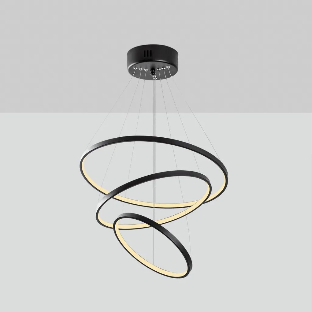 Simit 13697 fekete fém LED függőlámpa, 50 x 50 cm