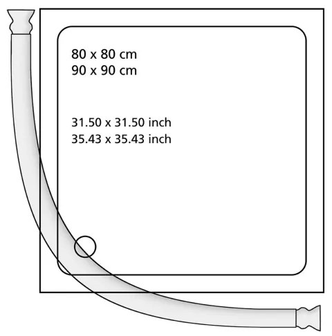 WENKO 19219100 - Állítható zuhanyrúd 80x90 cm fehér