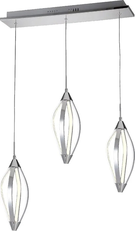 PREZENT 61306 SAKURA Többágú Függesztett Lámpa Fehér, Króm LED IP20