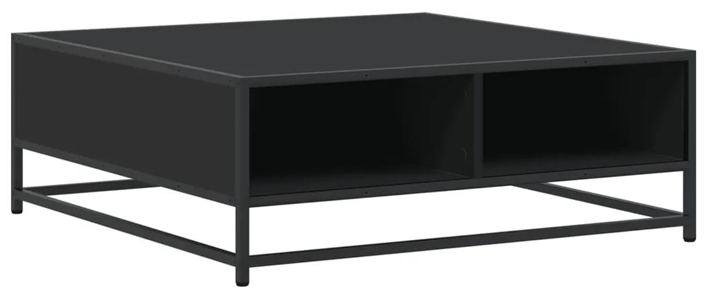 fekete szerelt fa és fém dohányzóasztal 80 x 80 x 30 cm