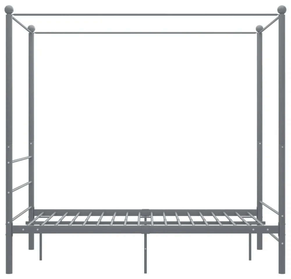 vidaXL szürke fém baldachinos ágykeret 120 x 200 cm