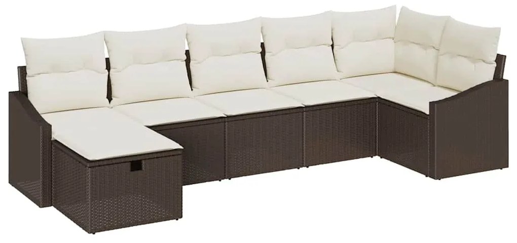 Kanapé Szett párnával tárolóval Barna polirattan