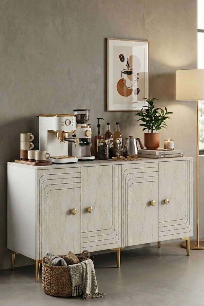 Lessi 180 - White, Travertine