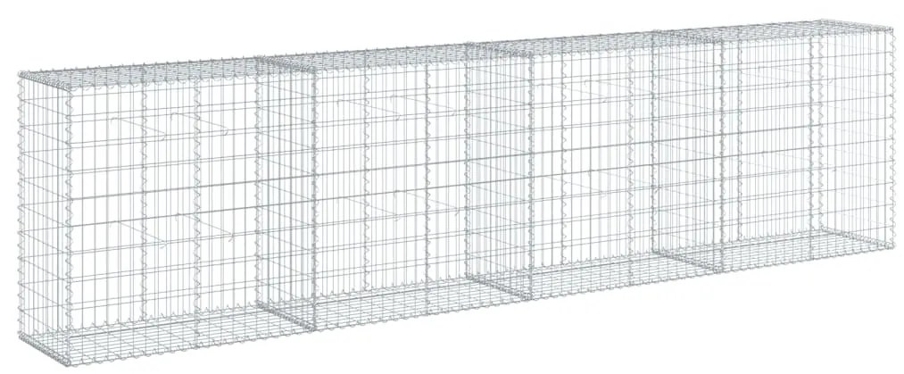 horganyzott vas gabion kosár fedéllel 400 x 50 x 100 cm