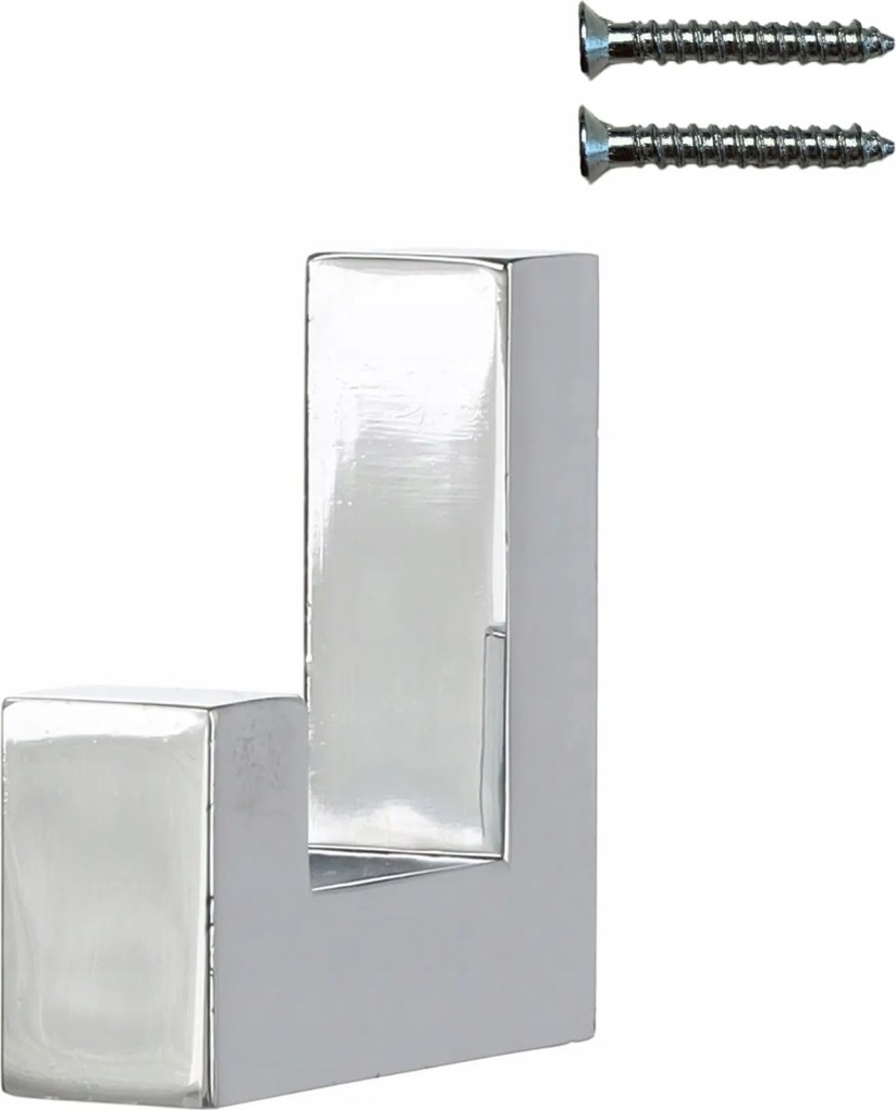 Fürdőszobai fali akasztó króm polírozott törölközőtartó, négyzet alakú