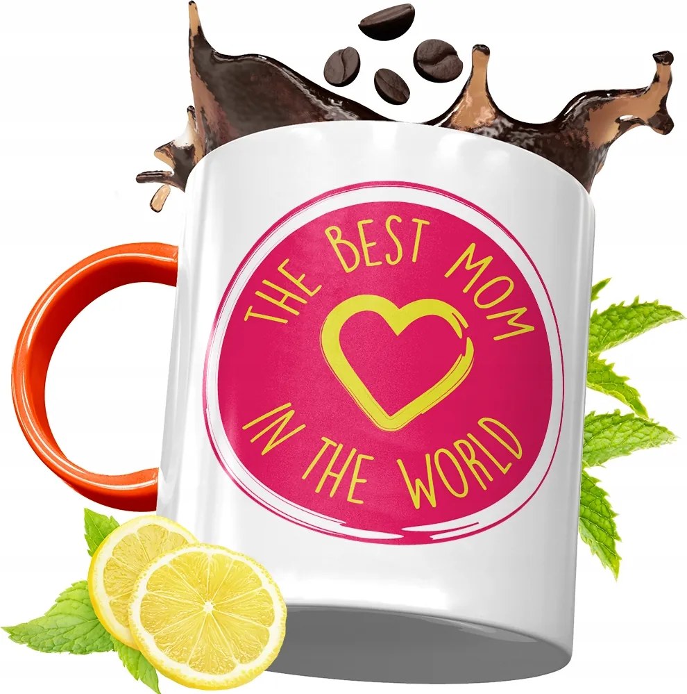 Narancssárga Bögre Anyák Napjára Ajándék fényképes nyomattal