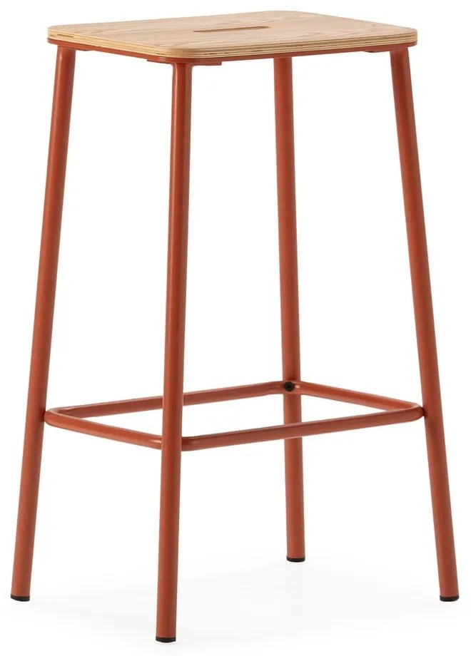 Téglavörös bárszék szett 2 db-os (ülésmagasság 65 cm) Abba – Marckeric