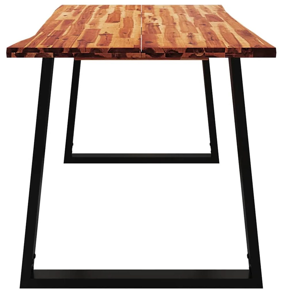 Tömör akácfa étkezőasztal természetes éllel 140 x 80 x 75 cm