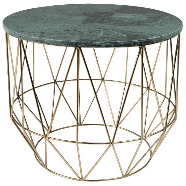 Tárolóasztal márvány lappal, ⌀ 51 cm - Dutchbone