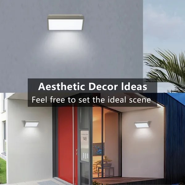 Brilagi-LED kültéri fali lámpa érzékelővel TRIANGLE LED/20W/230V szürke IP65