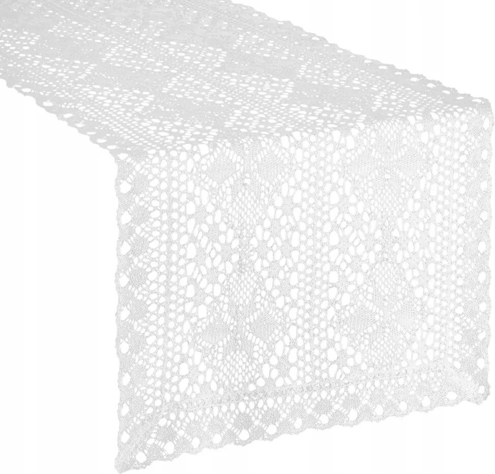 Dekoratív áttört Abrosz Mary 40x180 Eurofirany fehér