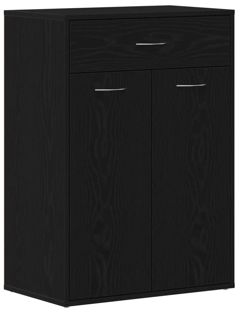 vidaXL Cipőszekrény Fekete Tölgy 60x35x84 cm Műanyag