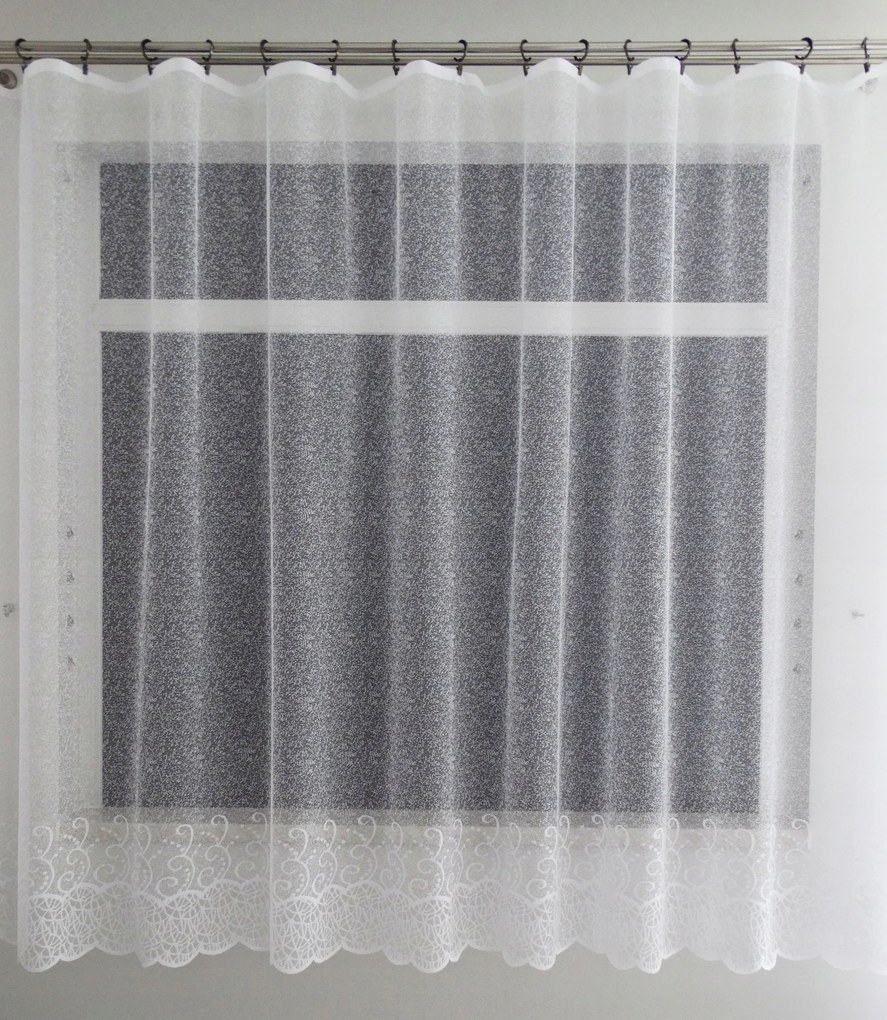 Mg Függöny jacquard Z021 Fehér gyöngy 400X150cm Kész Sk Szalaggal