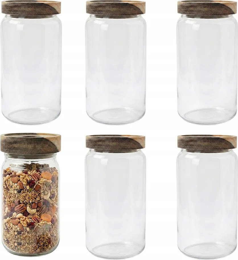 6 db-os üveg ételtároló szett 700ml – boroszilikát üveg tégely