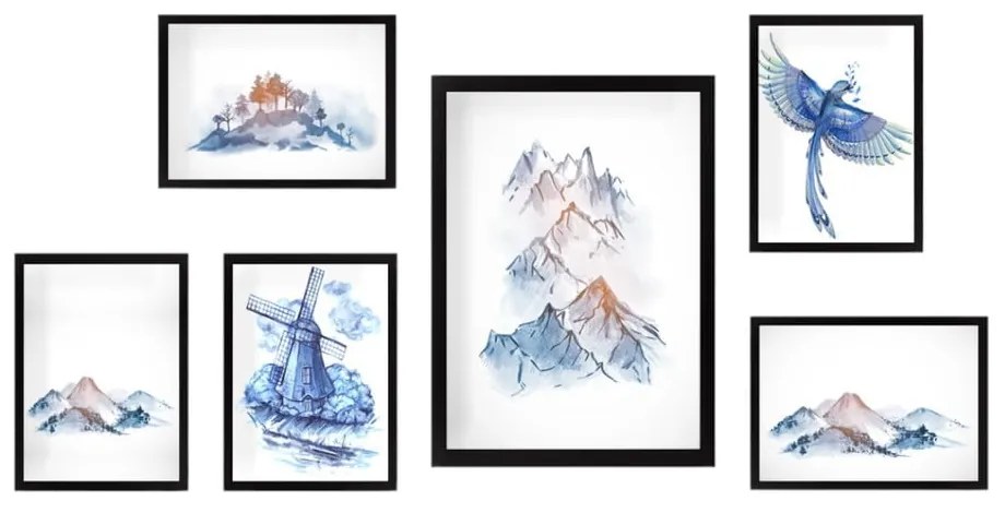 Kép szett 6 db-os Watercolor – Wallity