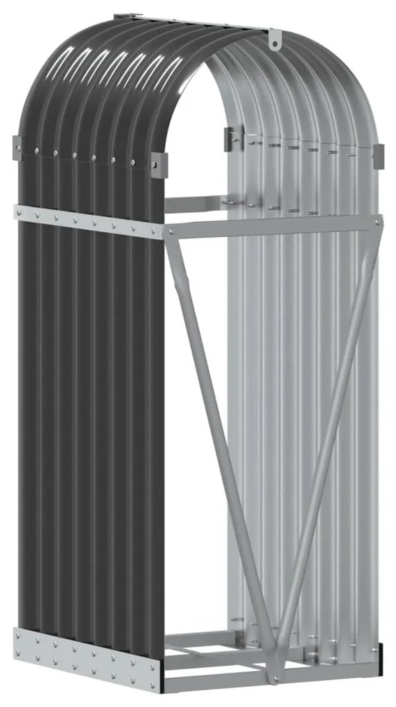 antracit színű horganyzott acél fatörzstartó 40 x 45 x 100 cm