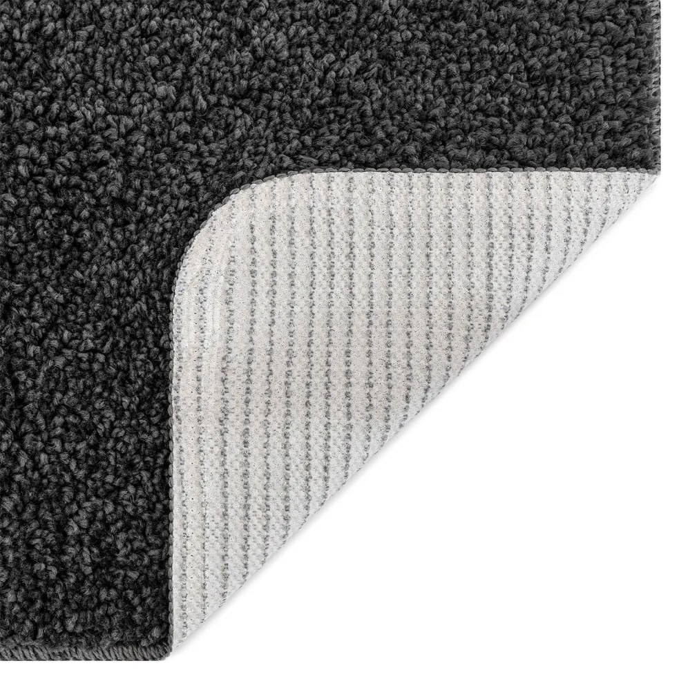 Csúszásmentes fürdőszőnyeg készlet 3 pcs Sötétszürke 50 x 50 cm