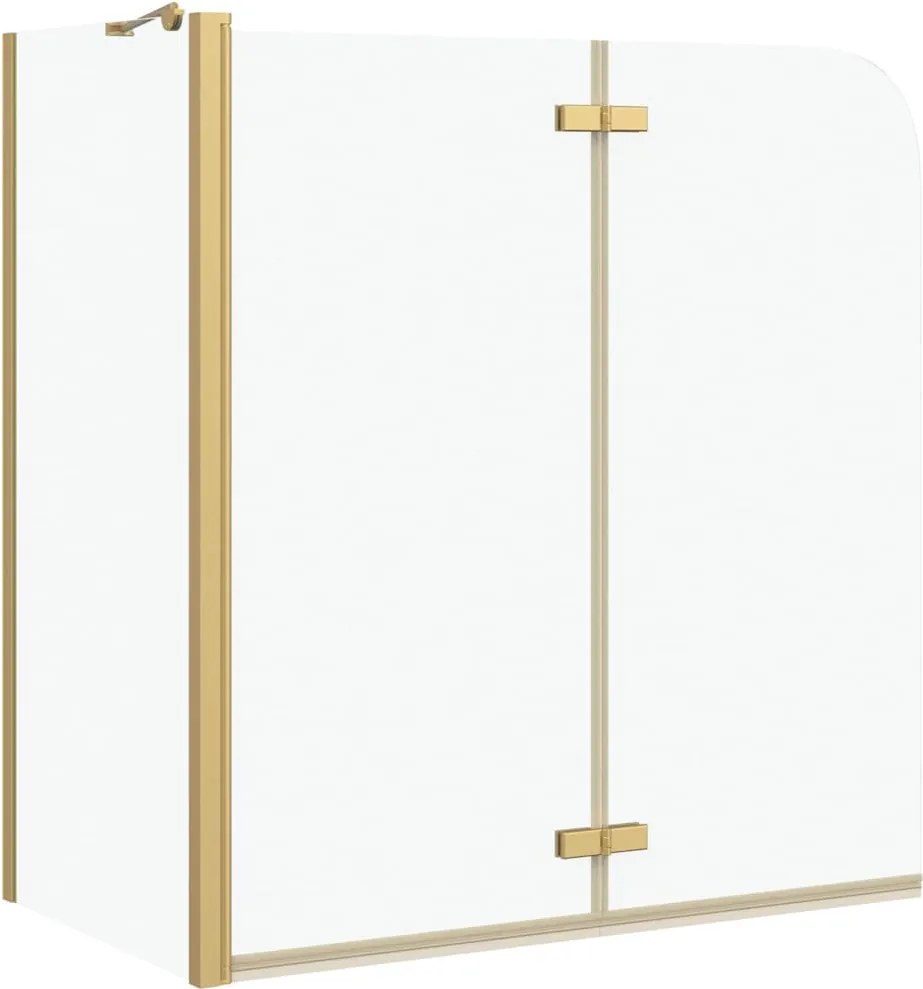 vidaXL Zuhanybeépítés Arany 120 x 68 x 130 cm ESG üveg és alumínium
