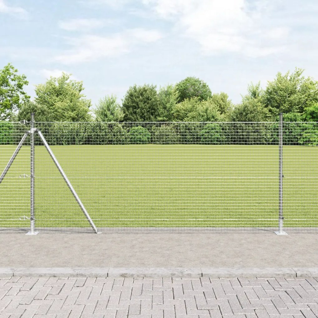 Kerítésoszlop Készlet 2 db Horganyzott acél 10 x 1 m Tartós