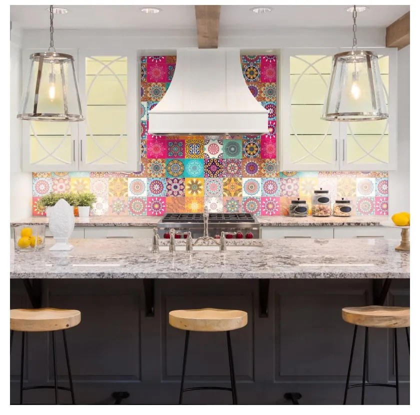 Wall Stickers Tiles Azulejos Mariska 30 db-os falmatrica szett, 15 x 15 cm - Ambiance