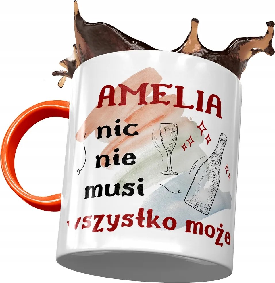 Narancssárga bögre Amelia Feleség Barátnő Nyomtatott Fotóval