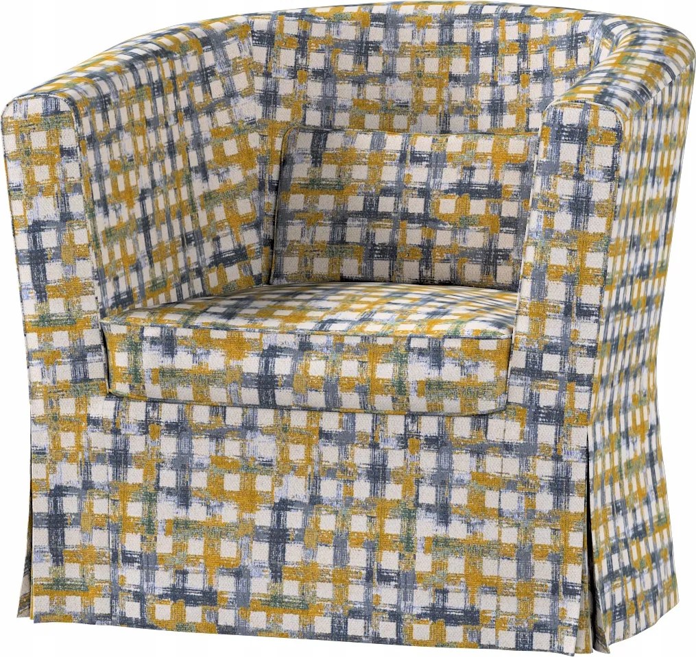 Ektorp Tullsta Ikea fotelhuzat kék-sárga kockás