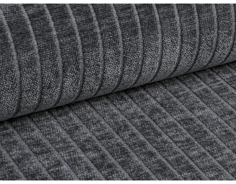 Sötétszürke kordbársony kanapé 224 cm Bergamo – Cosmopolitan Design