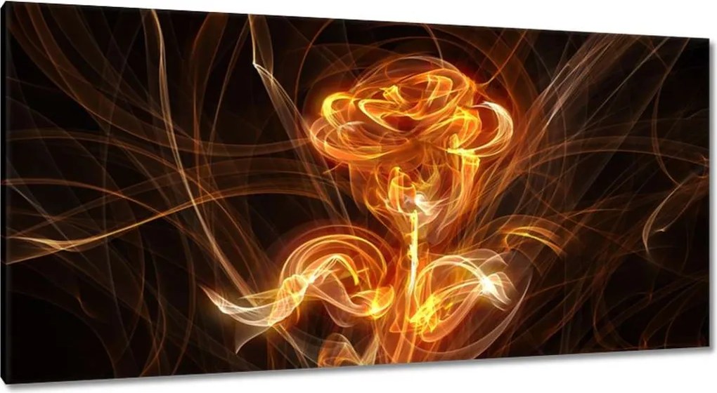 Vászonkép 115x55 Lángoló fraktál rózsa