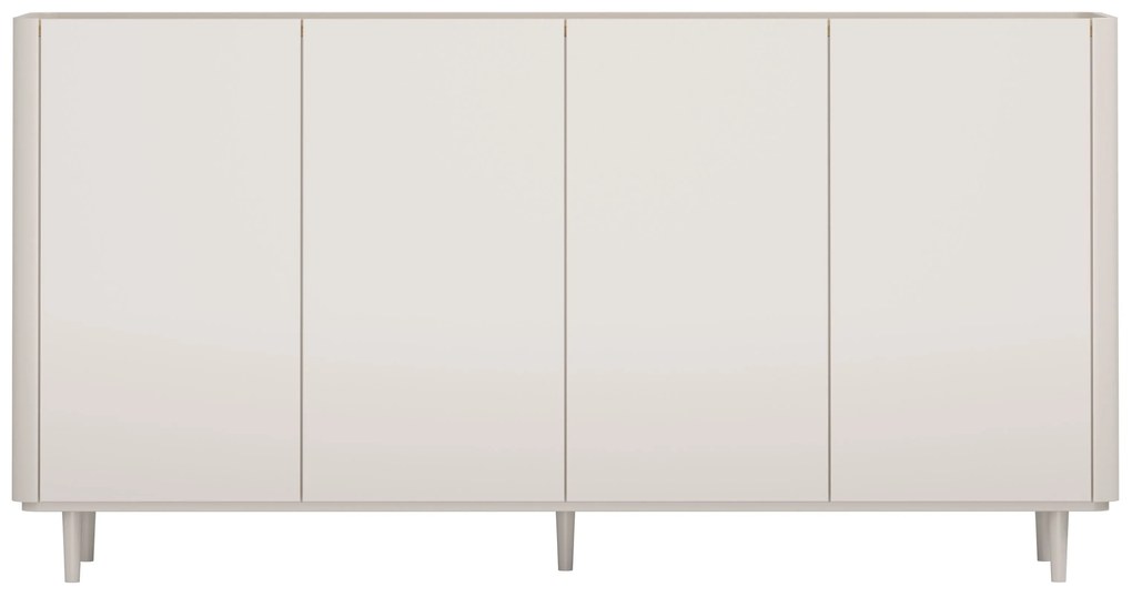 Elivo komód 200 cm négyajtós lábakon - kasmír / olajozott tölgy